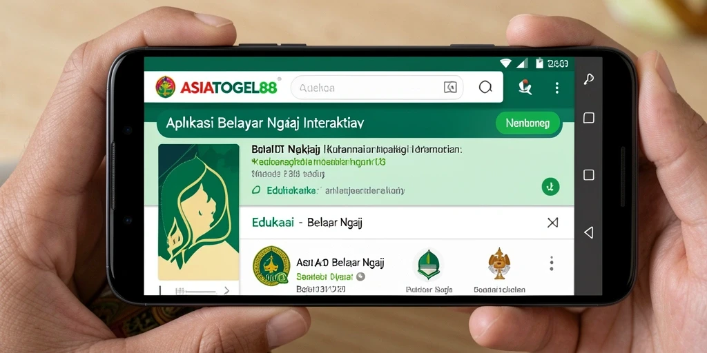 Tampilan antarmuka pengguna aplikasi ASIATOGEL88 untuk belajar ngaji.
