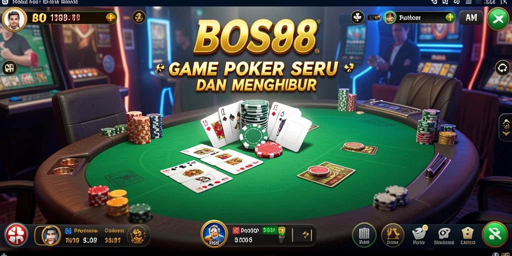 Antarmuka menarik dalam permainan Poker BOS88 yang mudah digunakan.