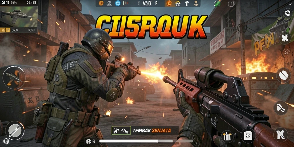 Screenshot menampilkan aksi tembak menembak di CIPOK.