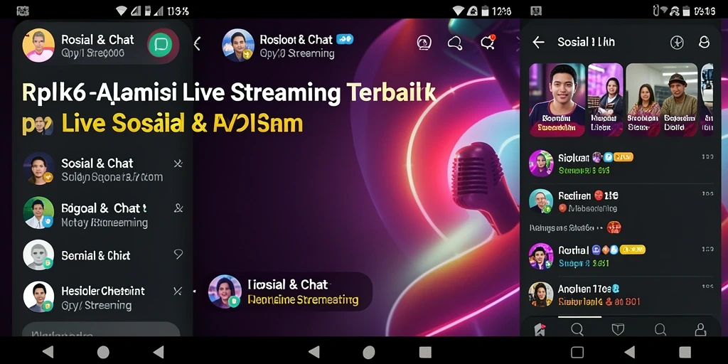 Antarmuka aplikasi Live Streaming yang user-friendly dan interaktif.