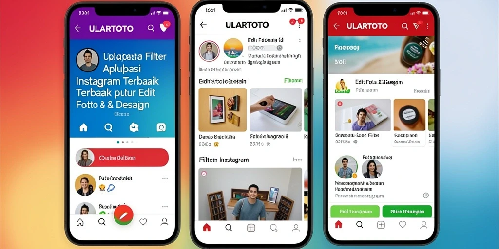 Tampilan antarmuka ULARTOTO saat mengedit foto dengan filter Instagram.
