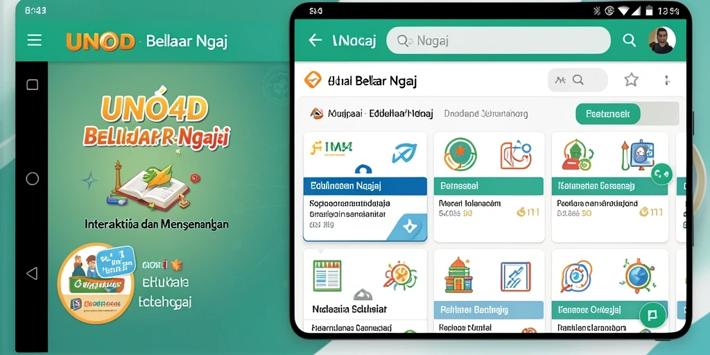Antarmuka aplikasi UNO4D untuk belajar ngaji yang interaktif.