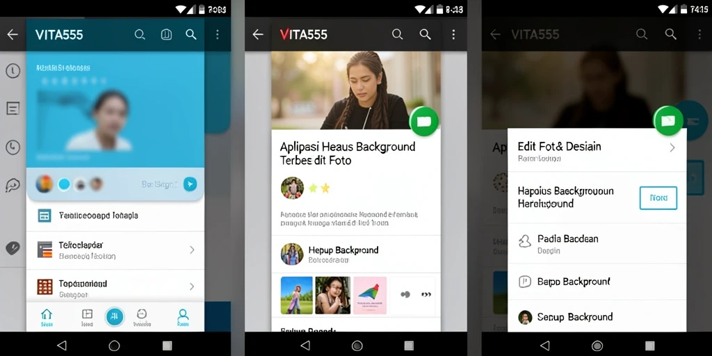 Antarmuka pengguna VITA555 yang sederhana dengan fungsi Hapus Background.