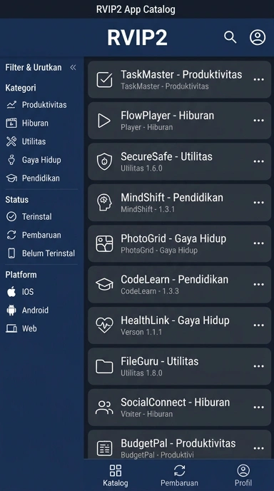 rvip2 – Katalog Aplikasi Populer & Kanal Uji Indonesia